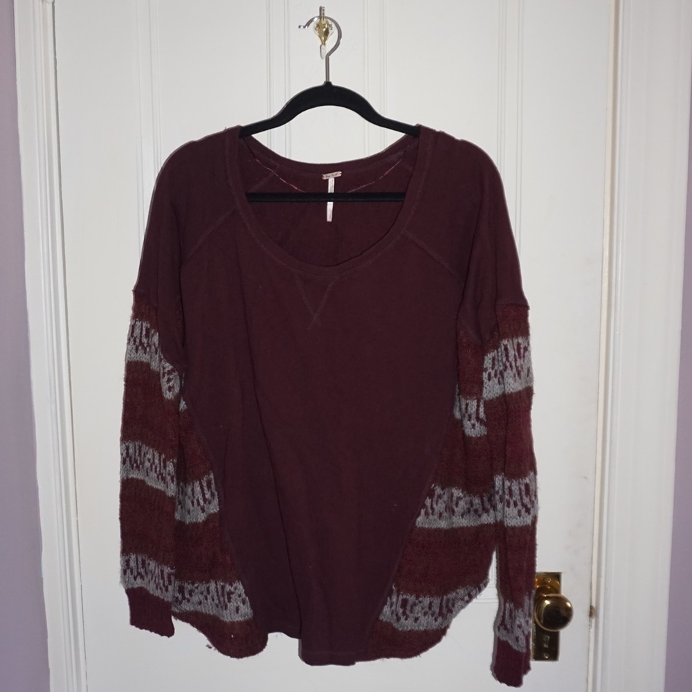 Free people sweatshirt with sweater details